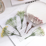 bouquet artificiel fleurs petites naturel minimaliste rose blanc bleu marron tiges intérieur mariage anniversaire