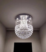 lustre led moderne cristal doré salon salle bain lumière contemporaine fixations invisibles