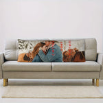 coussin long personnalisable photo personnelle moderne blanc bleu marron beigeversible 50x137cm 50x75cm 50x92cm