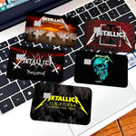 autocollants graphiques metallica cartes bancaires réutilisables waterproof noir rouge bleu