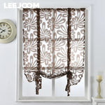 rideaux fleuris polyester translucides bohème fenêtre extérieure facile moderne blanc marron bleuclair decoration interieur