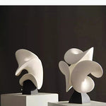 lampe table contemporaine blanc minimaliste base plate moderne fluides