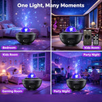 projecteur d'étoiles bluetooth télécommande veilleuse led nuit ambiance chambre transparent moderne