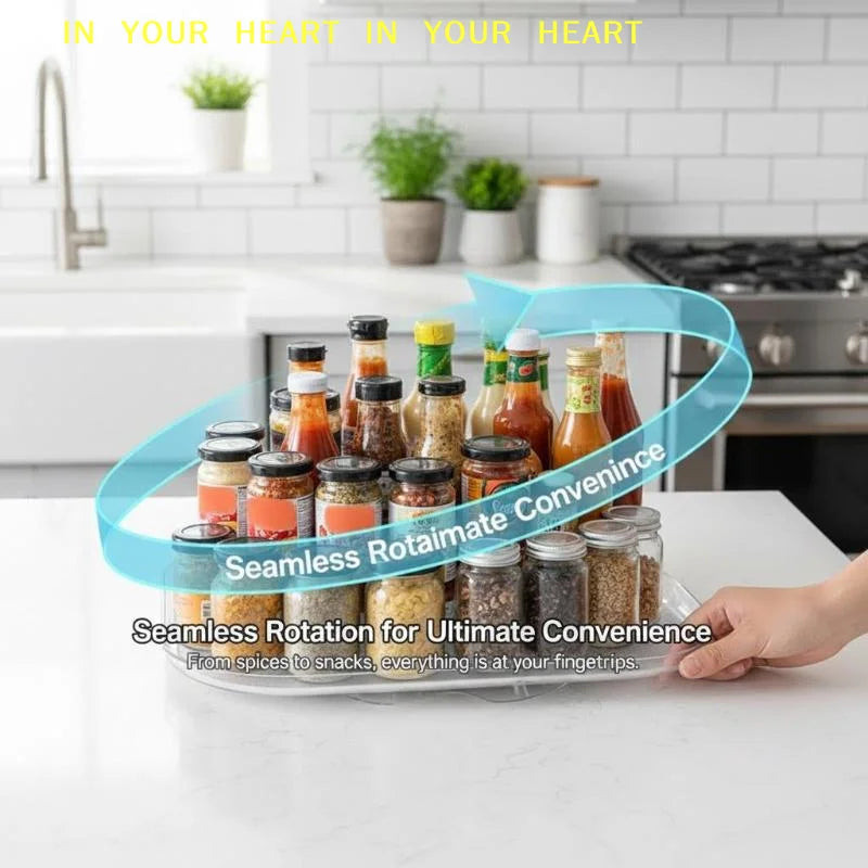 organisateur réfrigérateur plateau rotatif transparent moderne anti dérapant suction cups cuisine echangetable