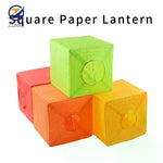 lanternes carrées papier texturé vert orange rouge blanc simples décoratives suspension fêtes mariage