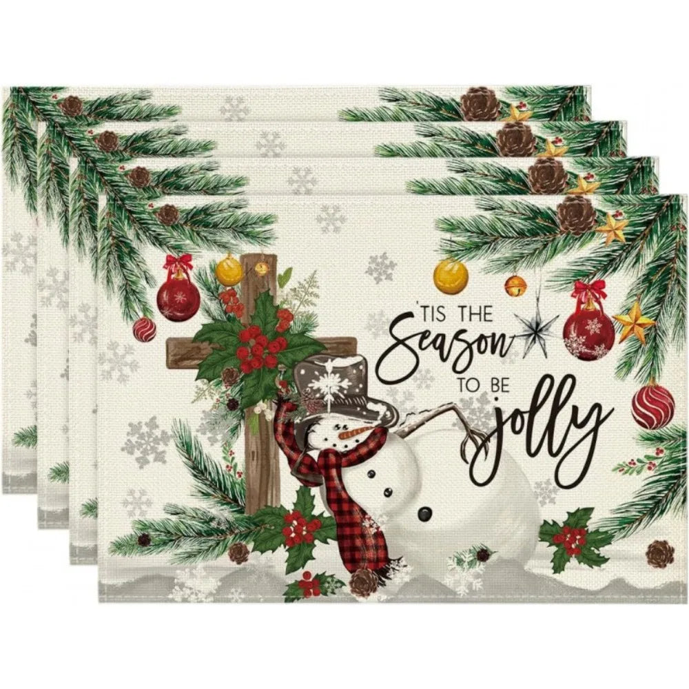 serviettes table noël motif festif arbres cadeaux flocons géométriques couleurs vives pack pièces