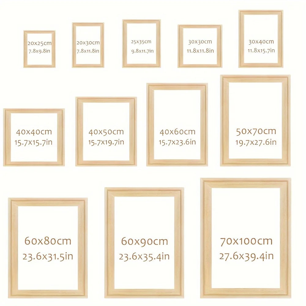 cadres mural bois naturel classique 30x30cm 30x40cm 40x40cm 40x50cm 50x50cm