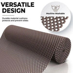 tapis antidérapant grillage utilitaire semi transparent noir marron blanc assiettes couverts vaisselle utilisation camping