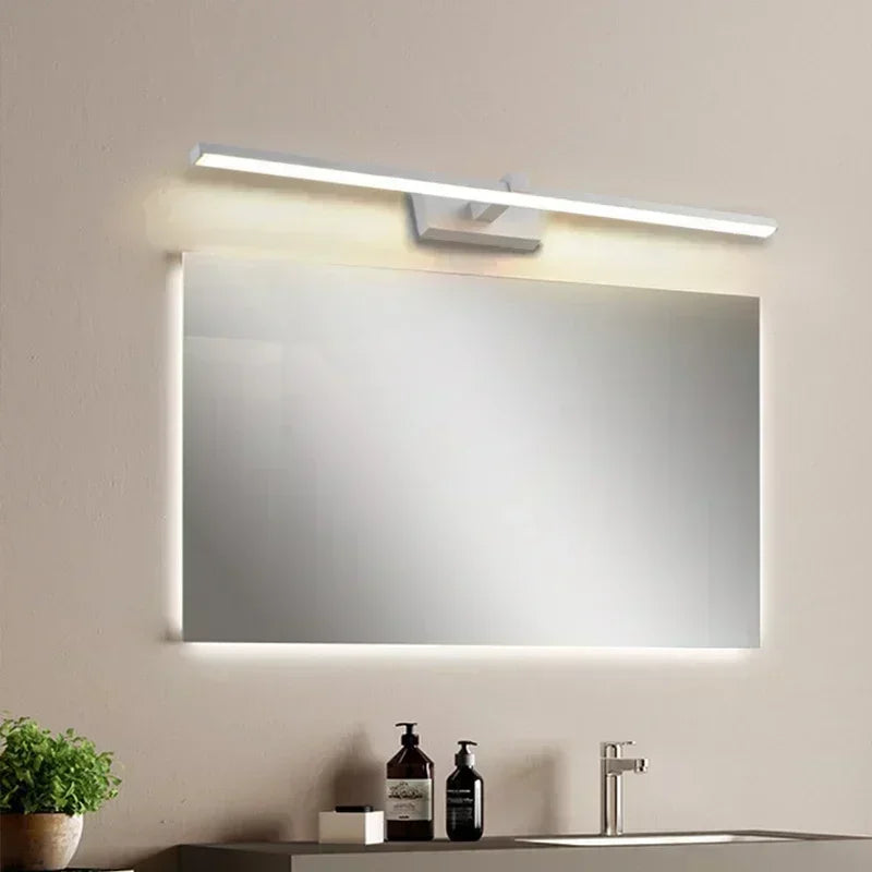 lampe murale moderne miroir led 100cm blanc noir minimaliste chambre cuisine
