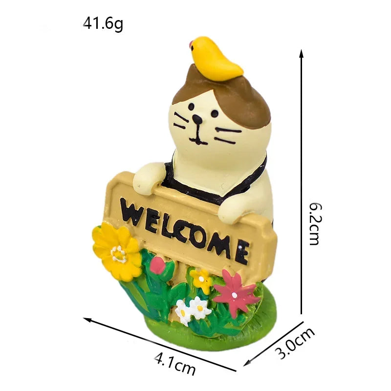 figurines decoratives animaux fleurs welcom pelle oiseaux fleuri resin japonais mignon cartoon decoetagere