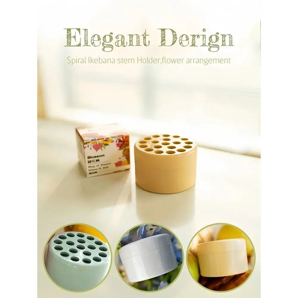 support fleurs moderne élégant beige clair trous circulaires boîte emballage fleurs artificielles transparent ornement
