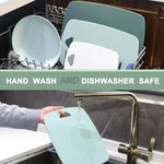 planches découper plastique antibactérienne rectangle trois pièces couleurs vert blanc moderne
