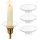 bougeoirs réutilisables transparents classique doré rond lisse bougies chandeliers