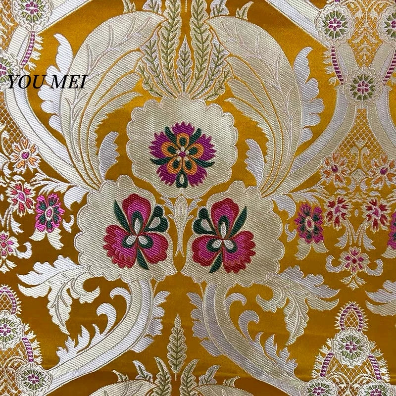 nappe table brodée motif floral or bleu rouge élégante polyester coton réutilisable pâques