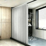 rideau douche blanc moderne polyester gaufre triangles relief opaquant eyelets respectueux environnement