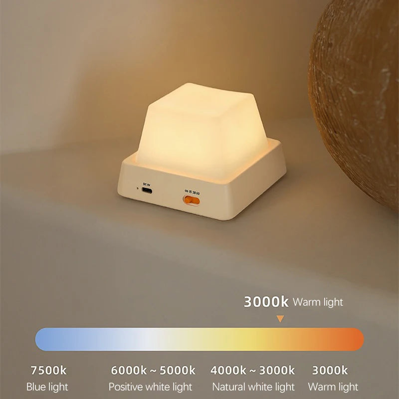 lampe tactile rechargeable led jaune blanc moderne bouton luminosite temperature couleur port usb