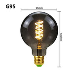ampoules led décoratives vintage vis e27 spirale dorée noir 2700k 4w 8w 220v