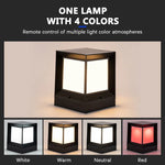lampe solaire led moderne ip65 étanche télécommande noir blanc abs