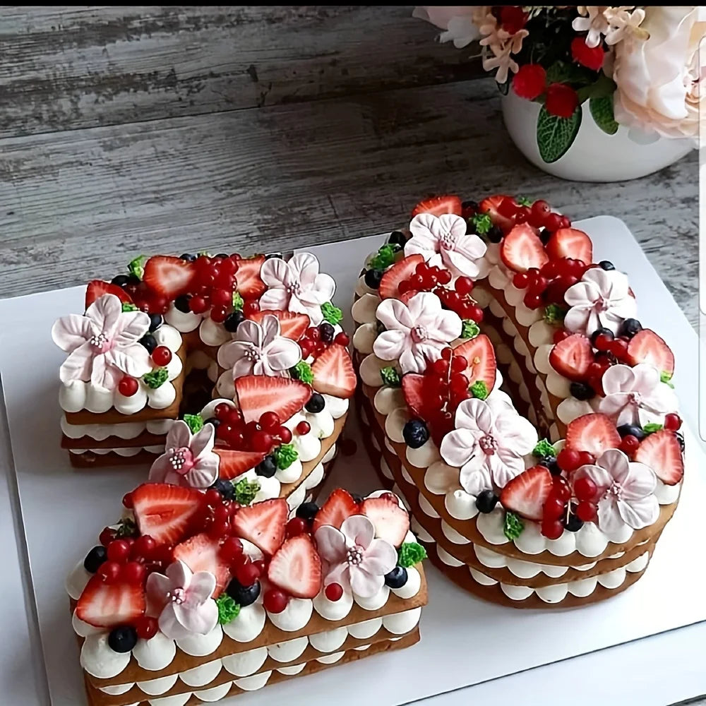 décoration gâteau mariage fruits fleurs macarons personnalisé blanc rose marron adhésif