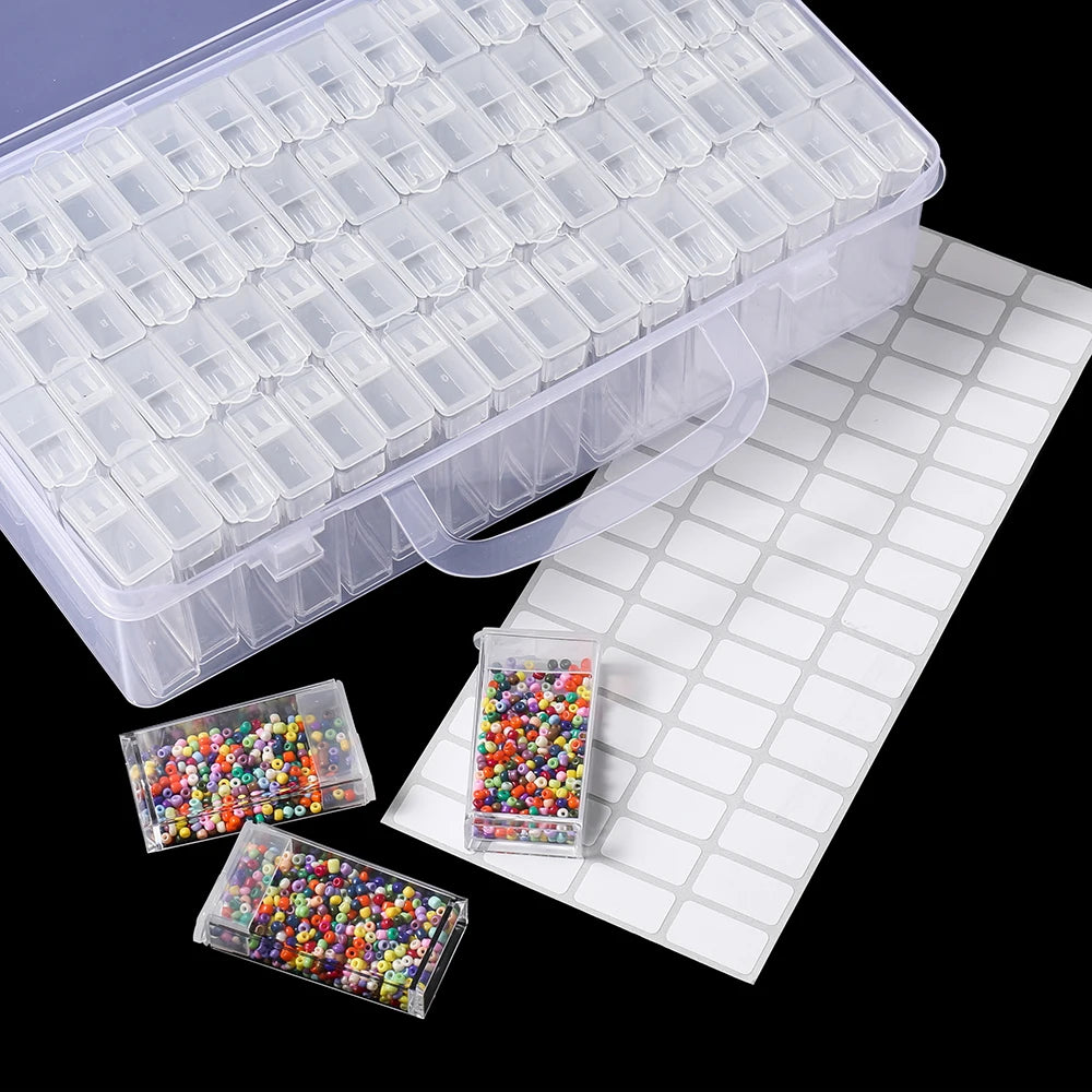 boîtes rangement transparentes compartiments modernes poignée multifonctionnelles bricolage diamants fournitures bijoux portables