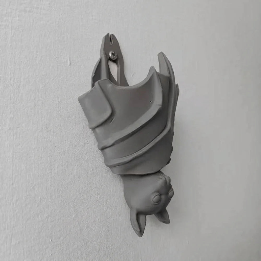 cache pot murale chauve souris gris noir sculptee gothique artisanale murale