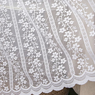 rideau blanc dentelle fleurs motif classique translucide salon chambre salon moderne maison