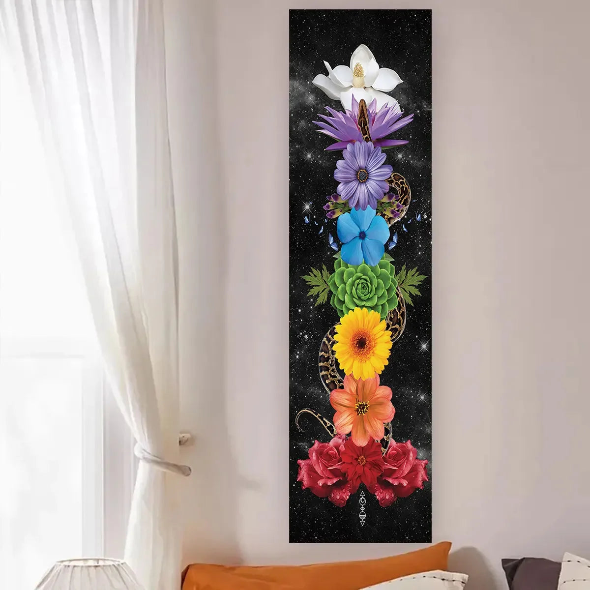 tableau mural multicolore mandala symboles religieux spirituel opaque sans fixation 150cm 40cm