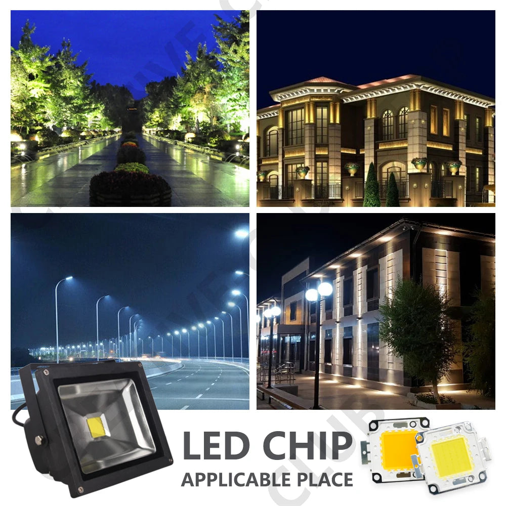 LED COB Chip carré blanc jaune 20W 30W 50W modernes spots publicitéextérieur