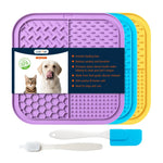 tapis léchage silicone antidérapant ventouse puissante motifs géométriques violet bleu orange gris moderne animal