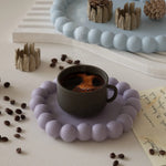 coasters silicone violet rose bleu clair relief moderne élégants bijoux décoration intérieure