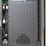 tapis bain doux pieds silicone antidérapant texturé motif nuages gris bleu clair moderne minimaliste