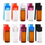 flacons poudre verre couleurs orange rouge bleu moderne cuillère transparents