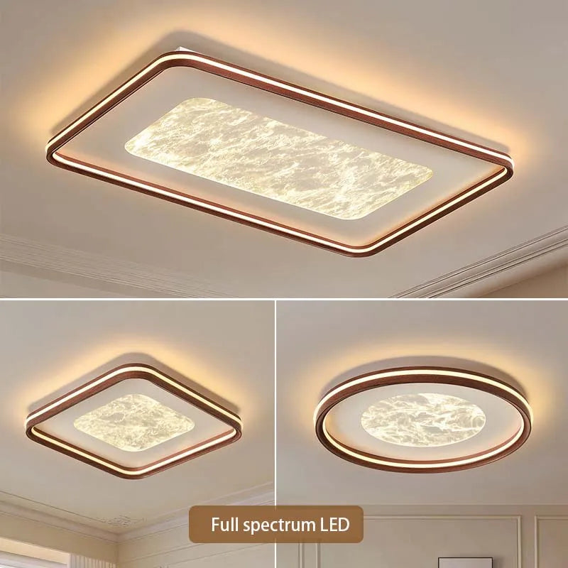 plafonnier led moderne blanc doré texture marbrée effet nuage brume surface interrupteur bouton remote