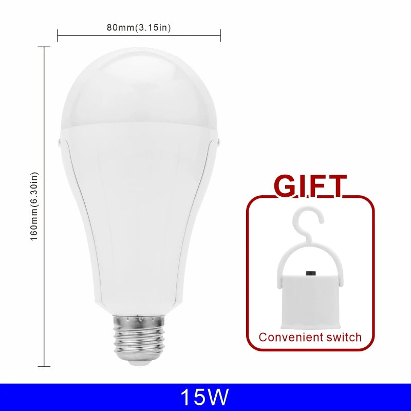 ampoule led rechargeable blanc froid 15w 1600mah e27 50000h modernes