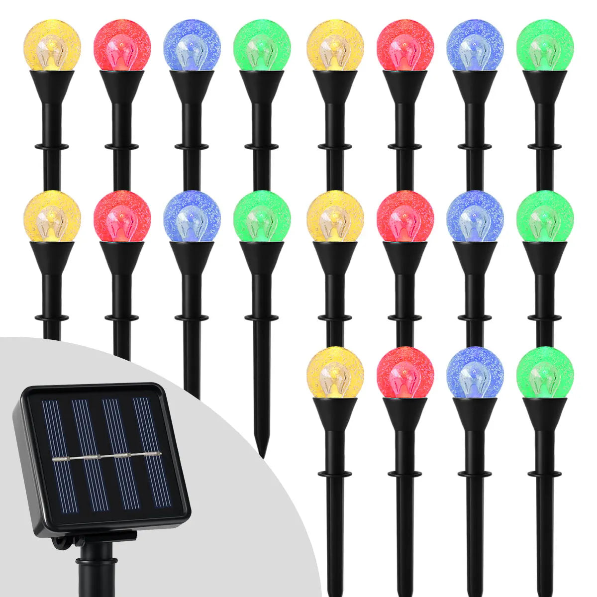 éclairage solaire multicolore translucides modernes jardin noël 20led 30led rgbextérieur patio
