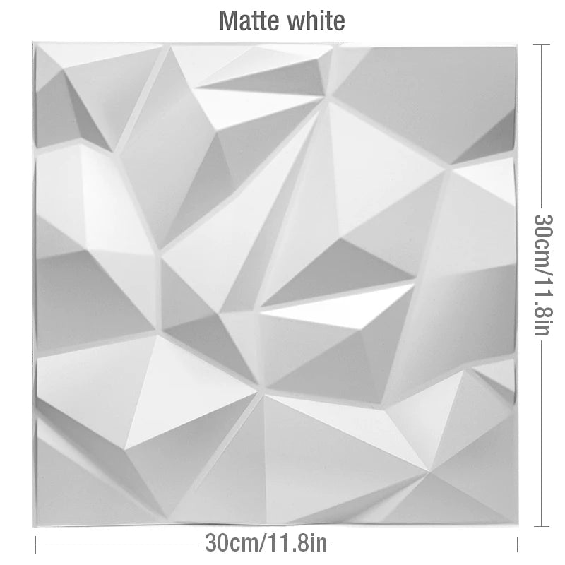 panneau décoratif 3d moderne triangles géométriques blanc adhésif opacité plastique