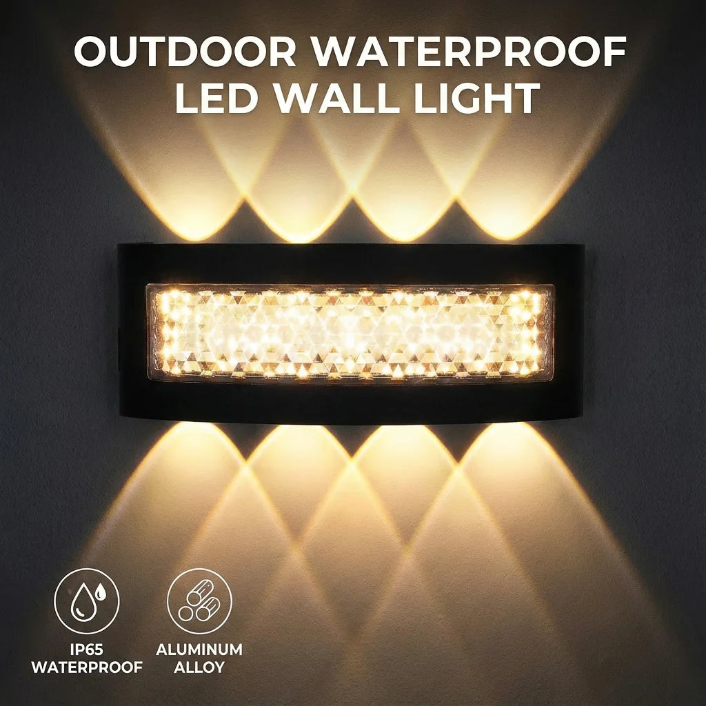 lampe murale led moderne noire ip55 résistante alimentation 110v 220v 7w 9w 11w