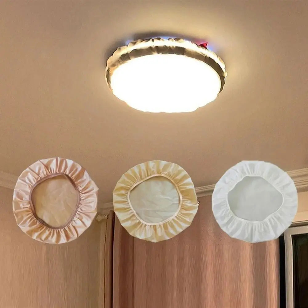 cache lampe moderne adhésif texture rugueuse opacité diamètre 17 57cm blanc beige crème led