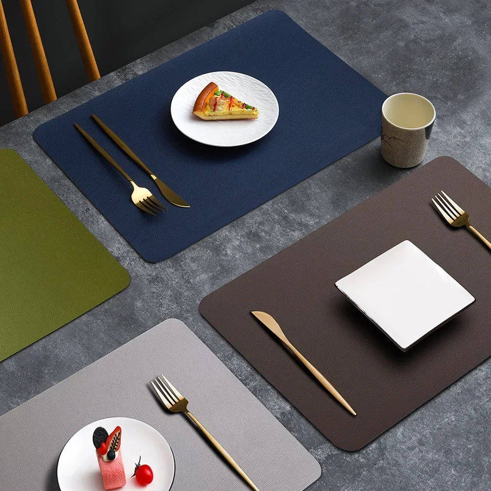 tapis table rectangulaire simili cuir moderne imperméable salle manger élégante