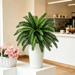 décoration intérieure plante artificielle arbuste feuilles vertes pot imitation végétal tropical maison
