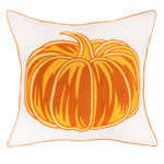 coussin carré halloween citrouilles feuilles deco moderne blanc opacité jacquard polyester fixations