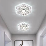 plafonnier led fleur crystal moderne élégant transparent blanc doré chambre salle manger