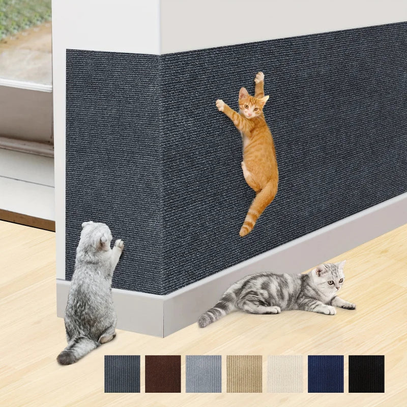 tapis grattage chat noir adhésif moderne 30x100cm tissu texture polyester