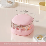 boîte bijoux moderne violet clair compartiments strass poignée élégante rose pâle beige clair