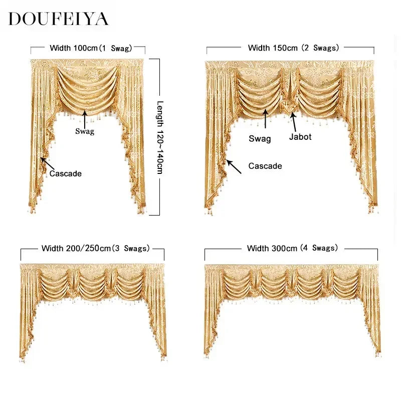 Rideau de style européen rouge pour salle à manger