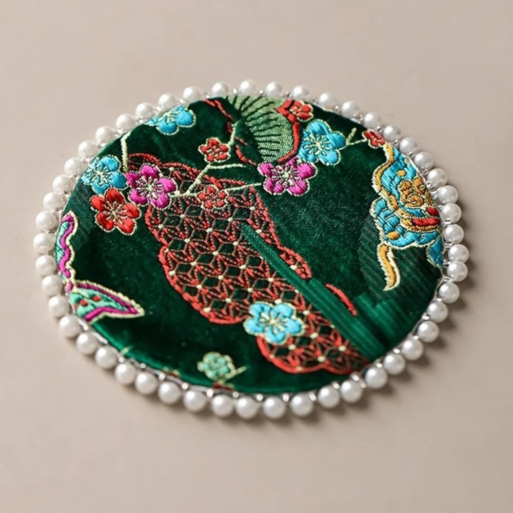 coasters brodés fleurs blanches coton opaques diverses couleurs traditionnels table