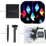 guirlande lumineuse halloween fantômes souriants led solar blanc clipsextérieur festive vacances