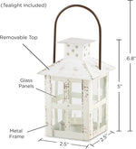 lanterne blanche rustique bougie led polka dots bois transparent maison mariage centro tabla decoratif