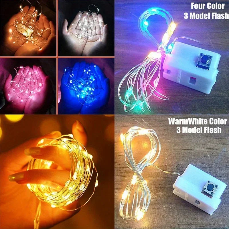 Détail de la guirlande lumineuse étanche montrant les modes de vitesse