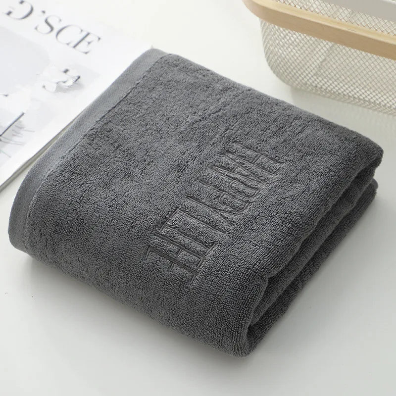 serviettes bain coton motif happy life séchage rapide moderne rose clair gris blanc